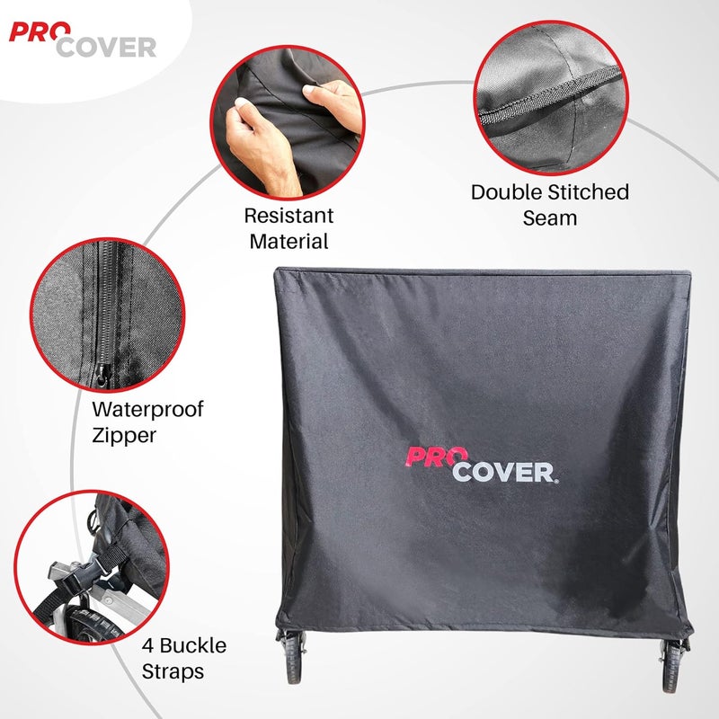 ProCover Professionnal Ping Pong Table Cover. Premium Quality. Ultra-Resistant and Waterproof for Outdoor and Indoor use. Oxford 600D strong fabric. Universal tennis table cover. - Image 4